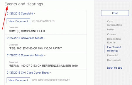 Events and Hearings